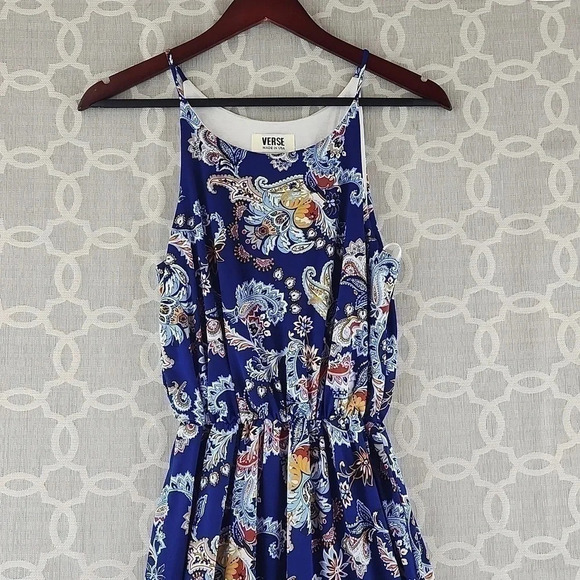 NWT Verse Winnie Made In U.S.A High Neck Paisley Tank Maxi Dress S - Picture 3 of 11